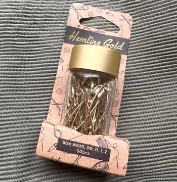 Hemline sikkerhetsnåler gull