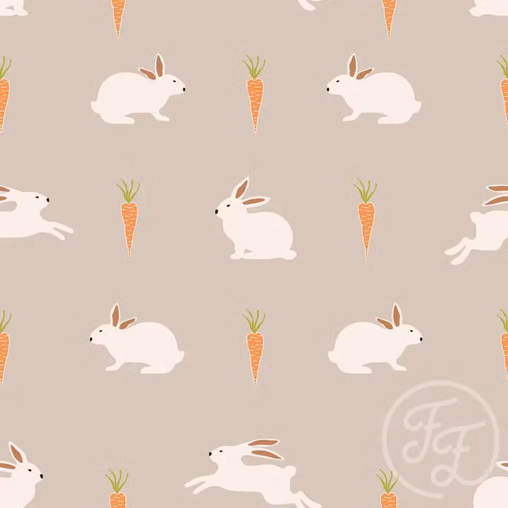 OD- Carrots and bunnies taupe
