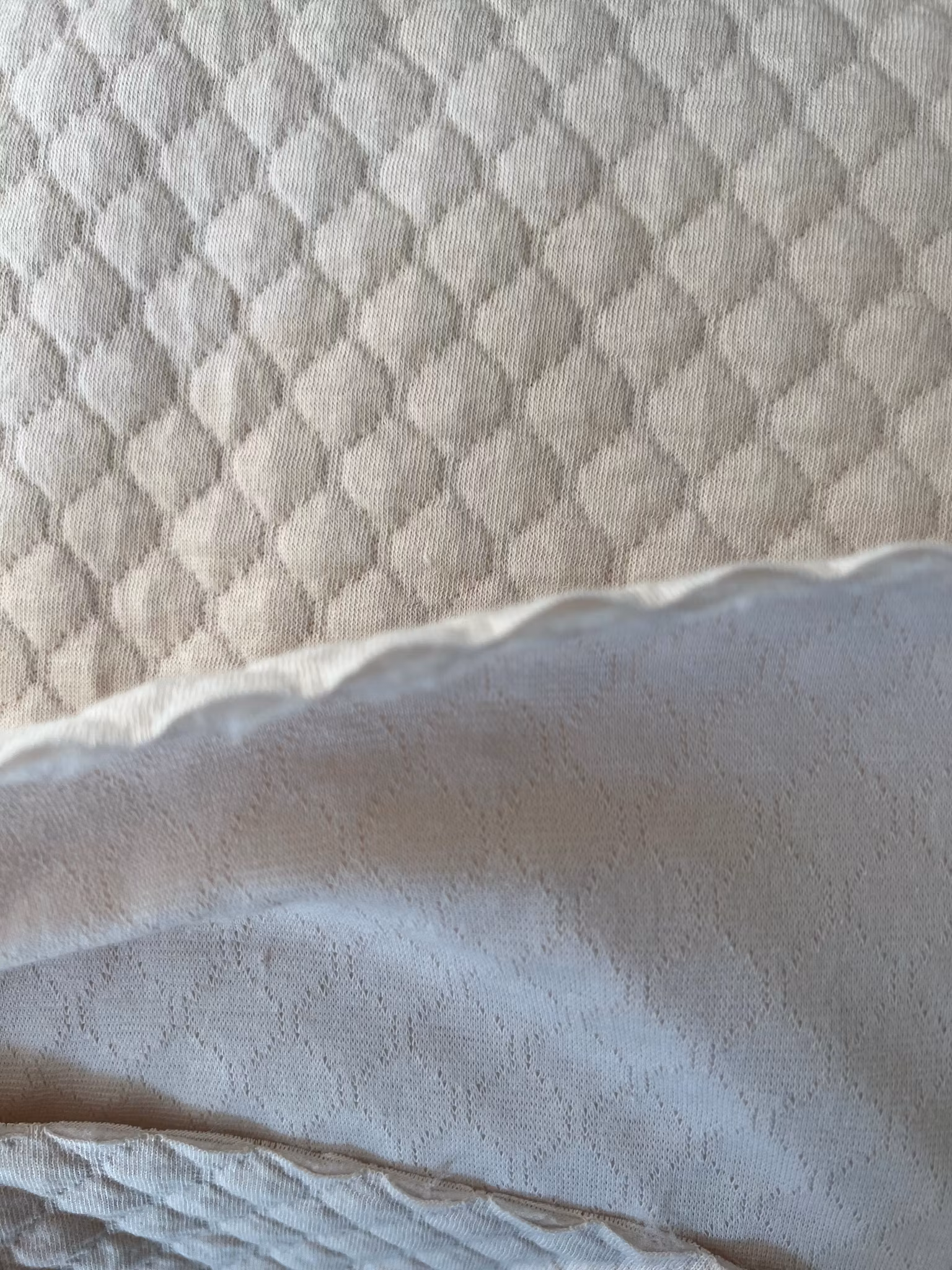 Vattert jersey lys beige