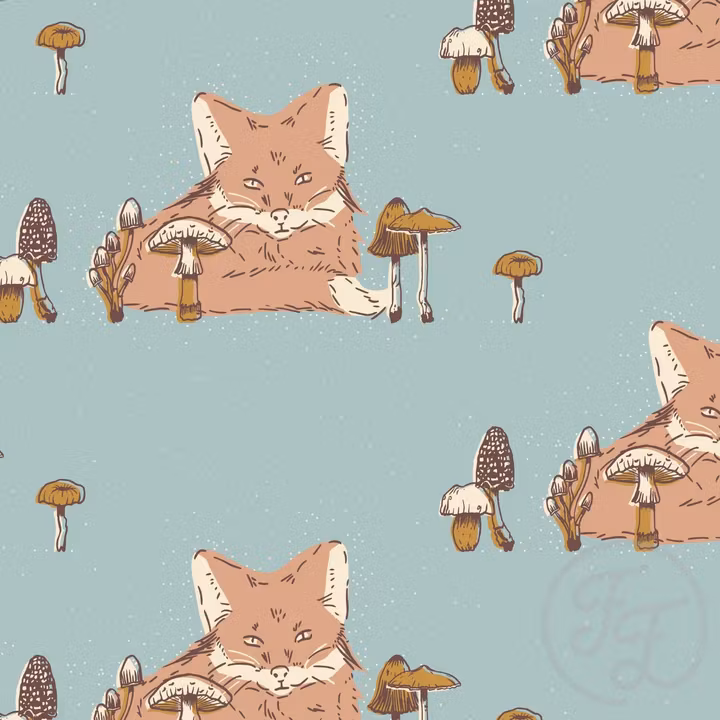 OD- Foxes on turqoise