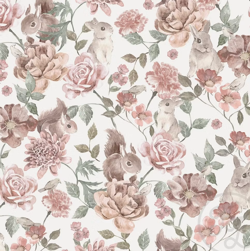 Floral animals offwhite jersey