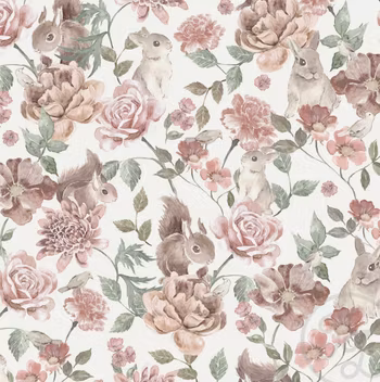 Floral animals offwhite jersey