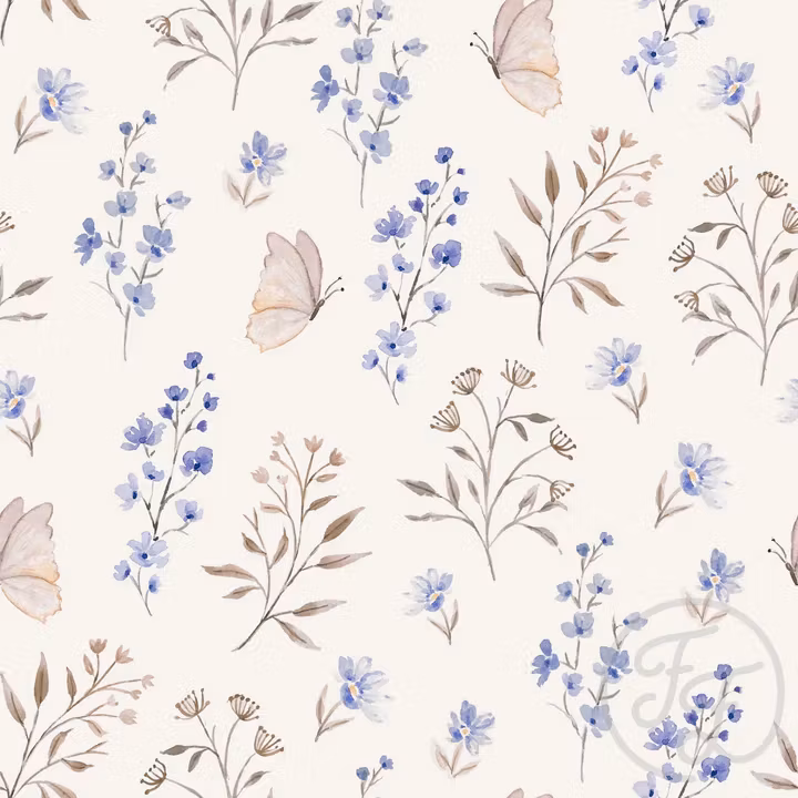 OD- Flowers and butterflies violet  brown