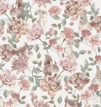 Floral  animals ribbjersey