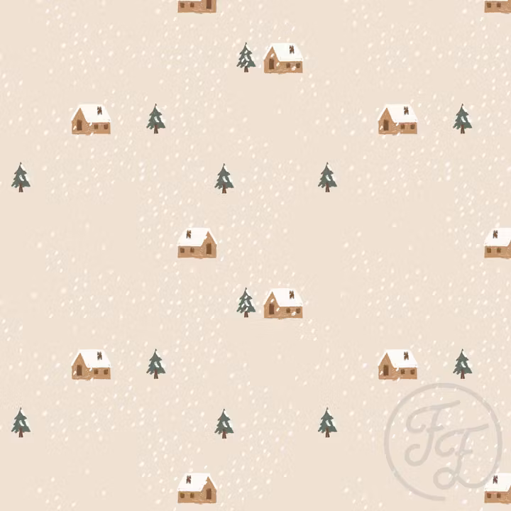 OD- House in the snow dot beige