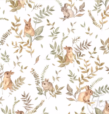 Bunny Botanical white small ribbjersey