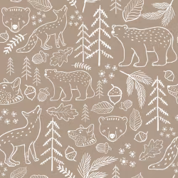 OD- Bear fox doodle taupe