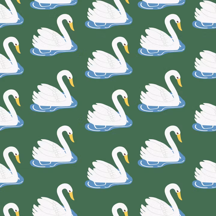 OD- Swans in tealish green