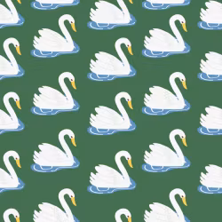 OD- Swans in tealish green