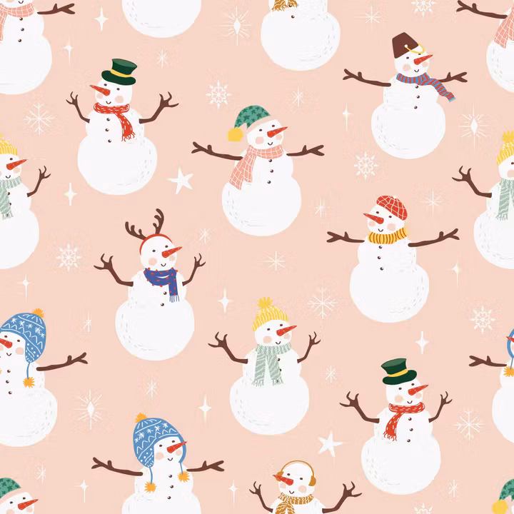 OD- Snowmen and stars in light apricot