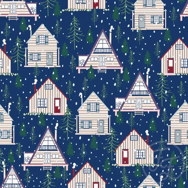 OD- Winter village in nile blue