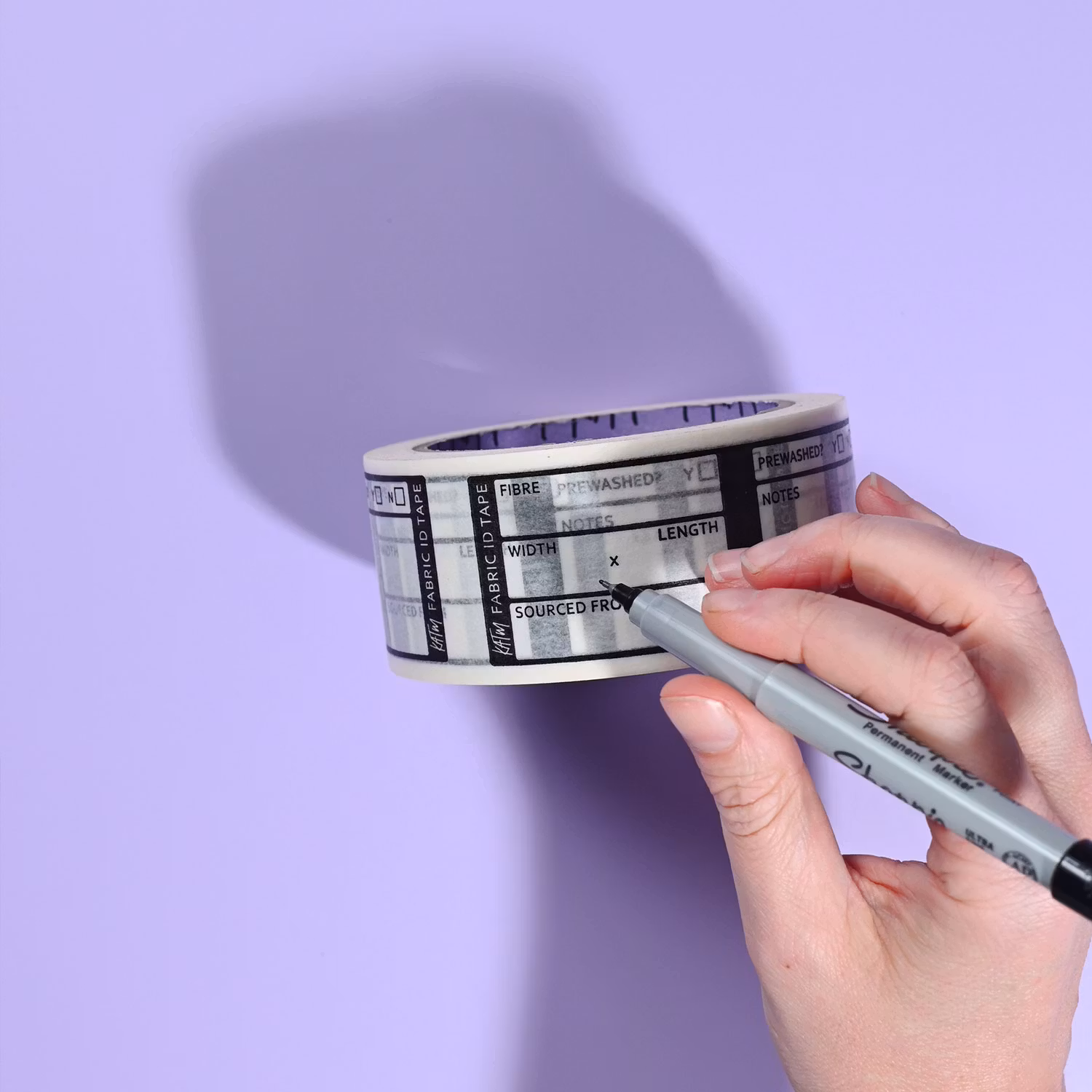 KATM fabric ID tape, markering for stoff