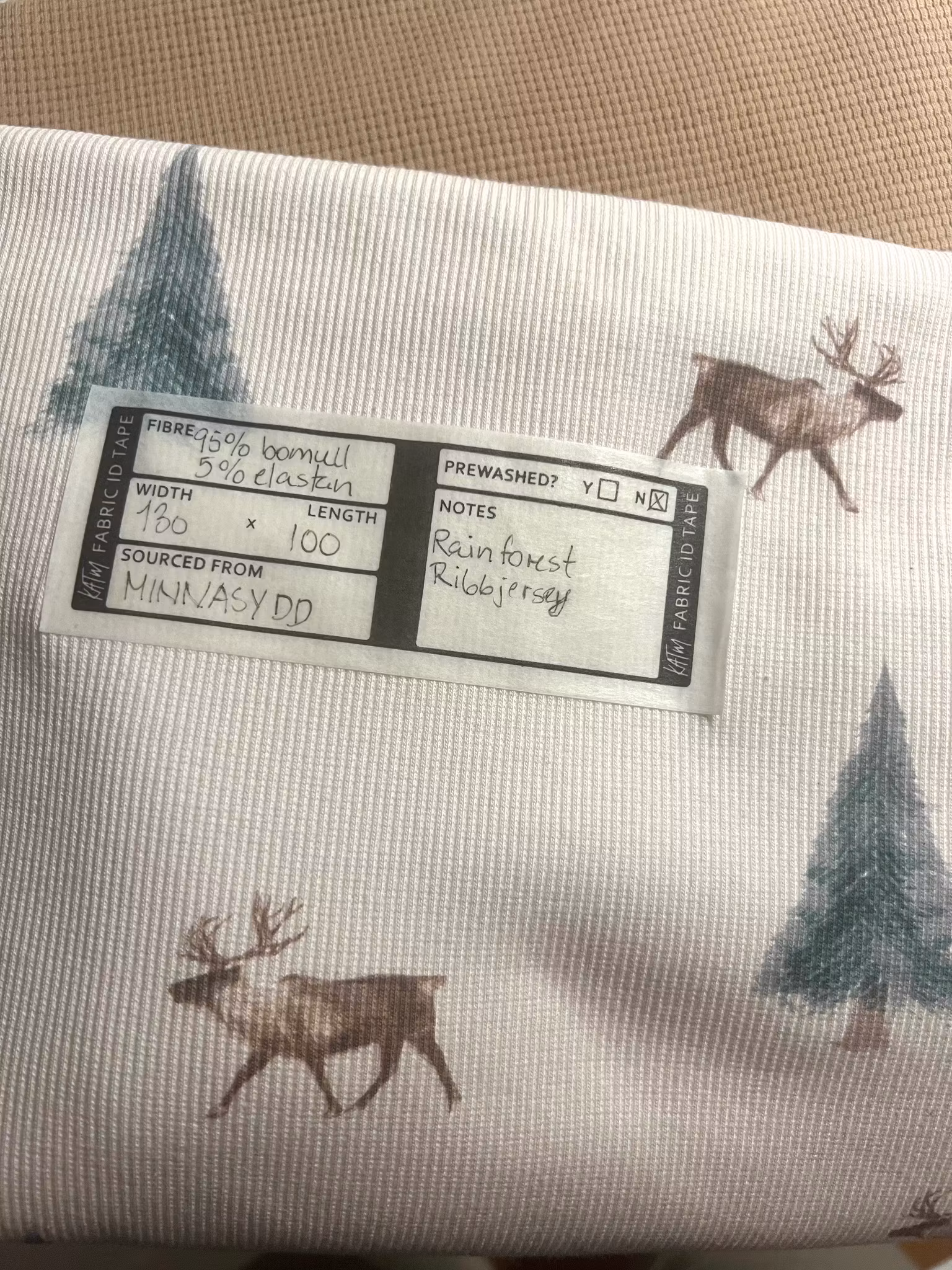 KATM fabric ID tape, markering for stoff