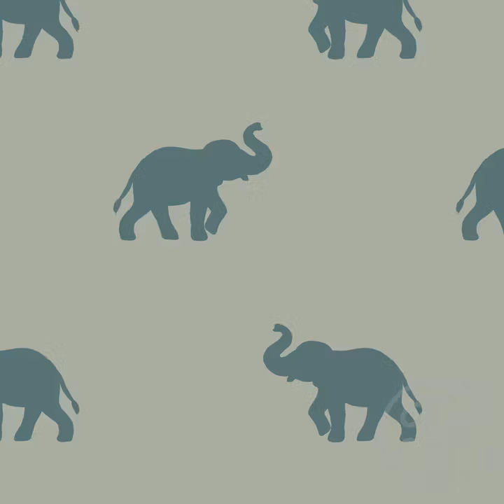 OD- Elephant silhouette blue green
