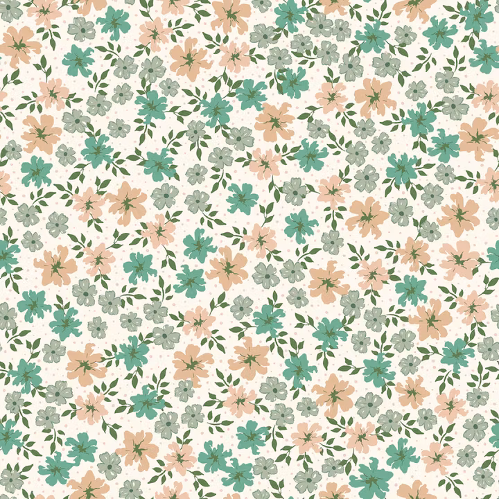 OD- Suzanne flowers green & salmon