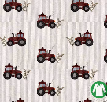 Ribbjersey mørk rød traktor