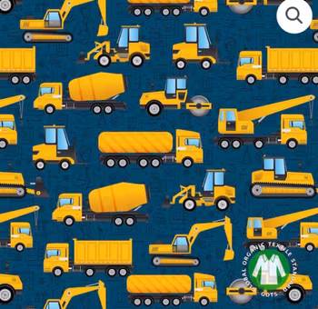 Jersey gule gravemaskiner på blå