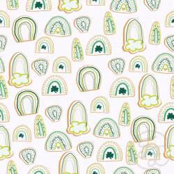 OD- St Patrick day rainbow cookies in White