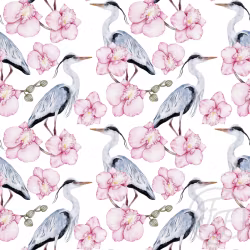 OD- Heron and Flowers White