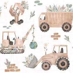 Rosa byggeplass med planter jersey