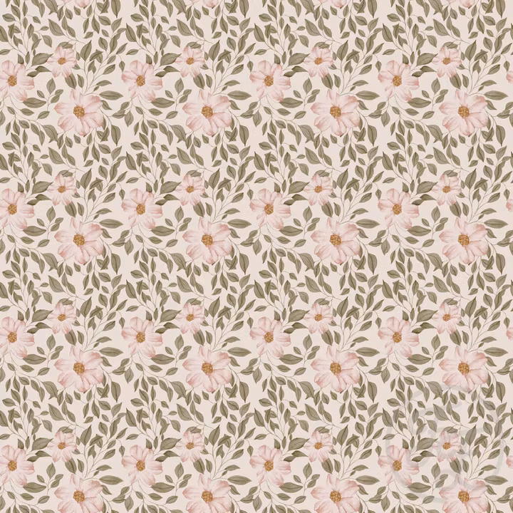 OD- Peach Flowers Small Cream