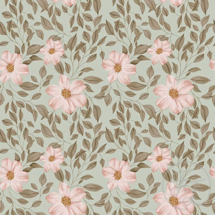 OD- Peach Flowers Pistachio