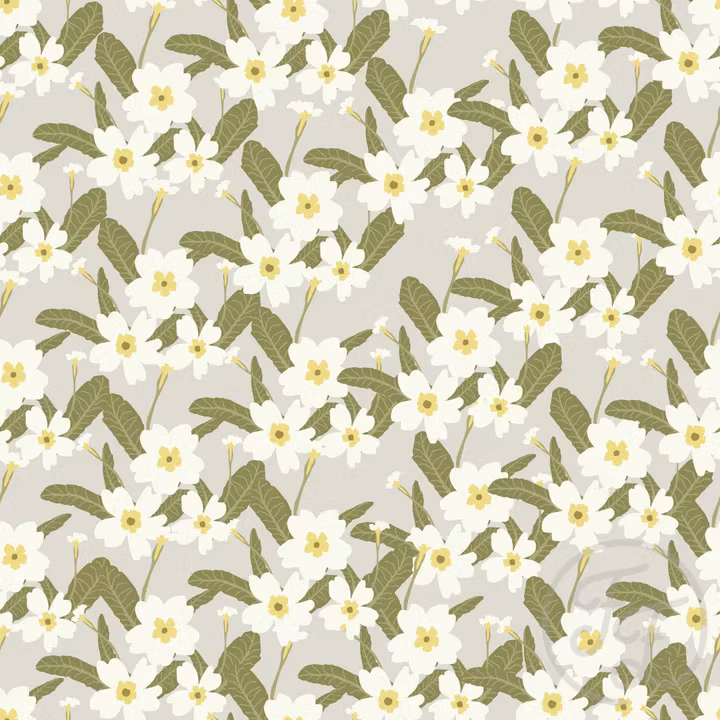 OD- Primeroses Flower in Light Grey