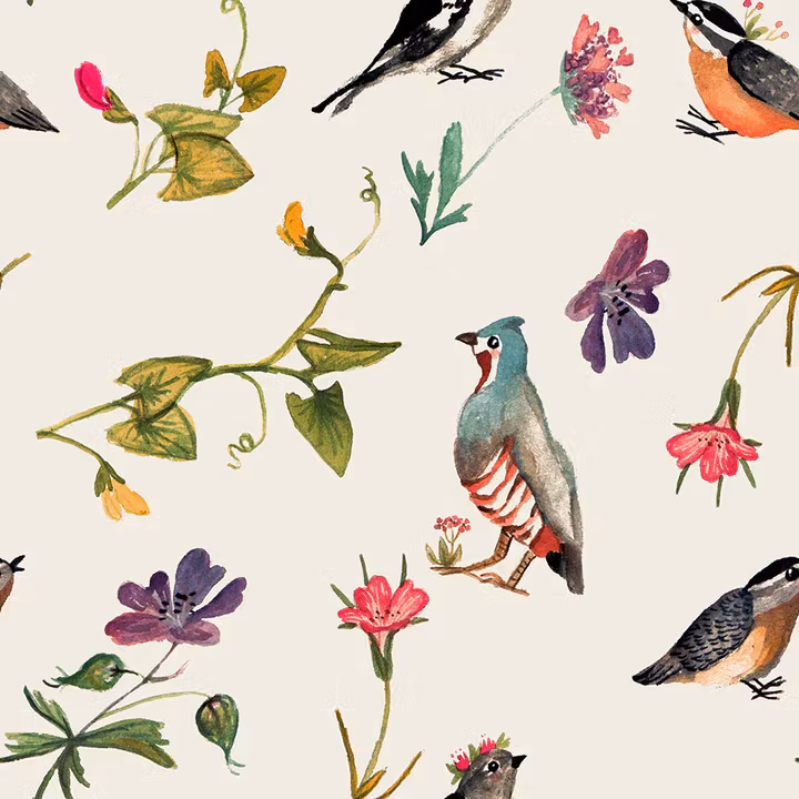 OD- Birds & Wildflower Beige