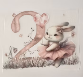 Strykemerke bursdag rosa kanin 2 år