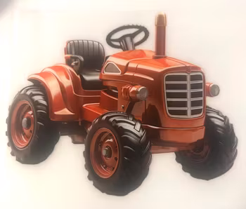 Strykemerke shiny traktor rød DTF