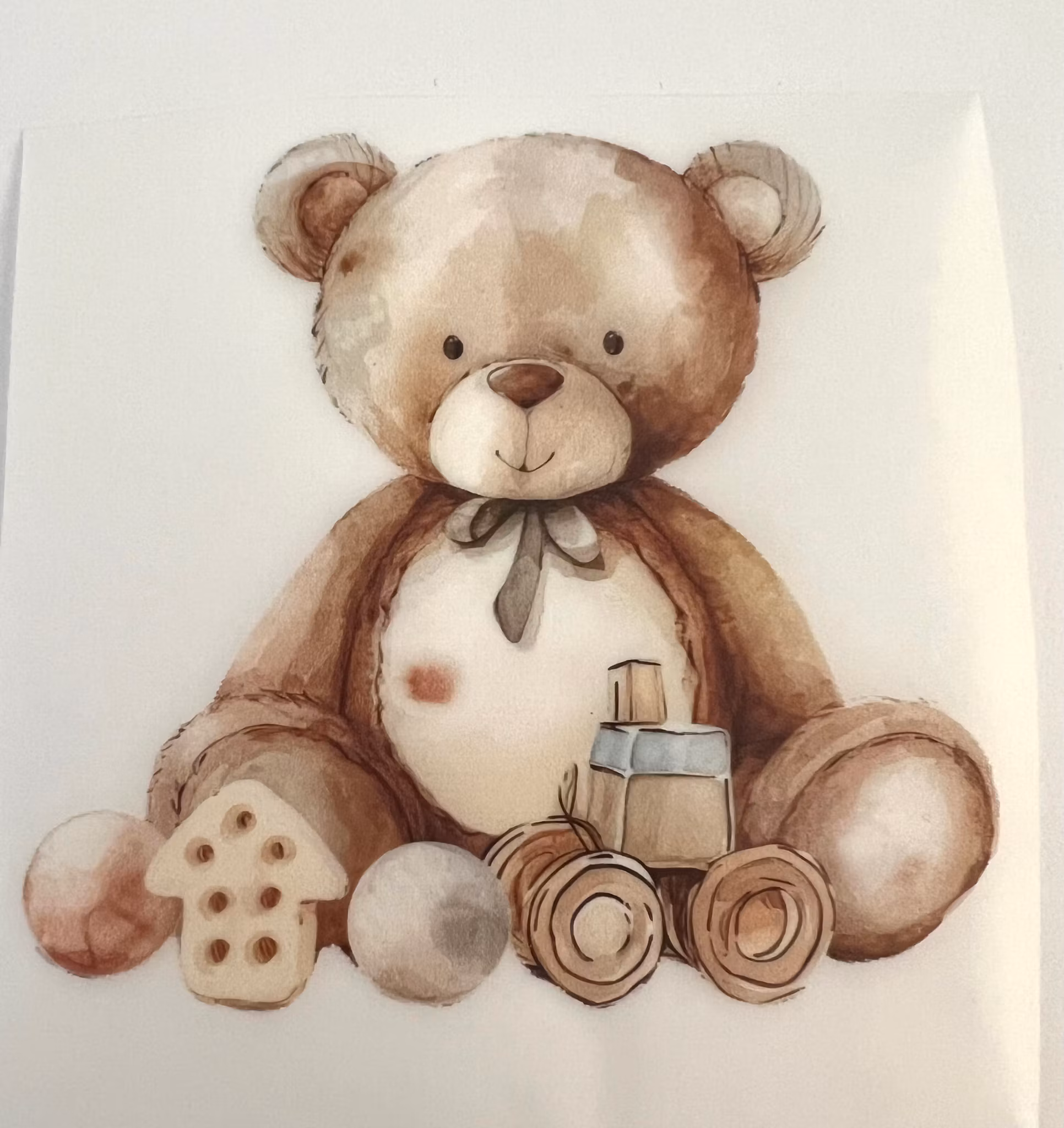 Strykemerke søt bamse med leker