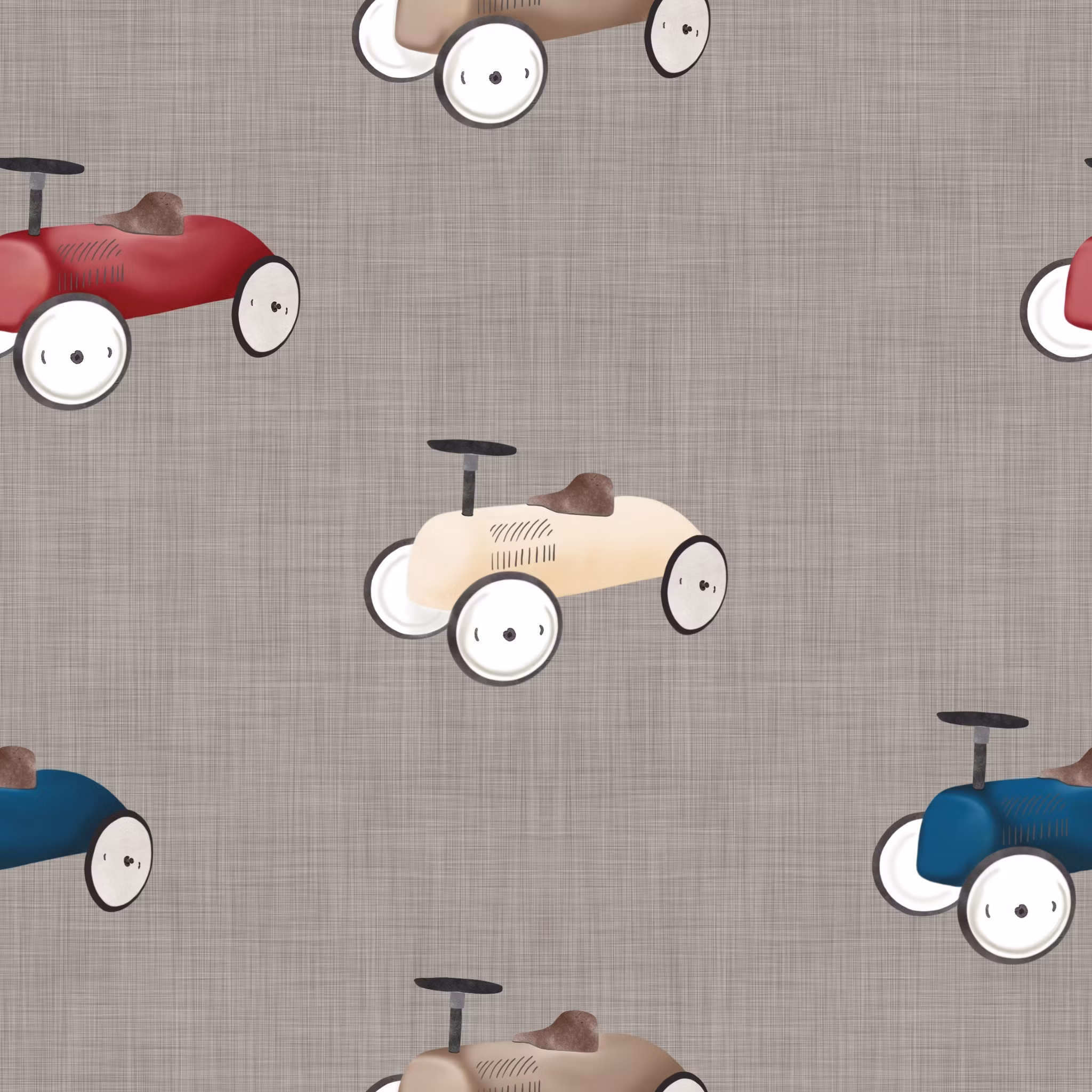 Jersey små racerbiler på grå lingrunn