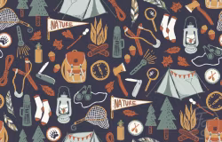 OD- Camping Trip Navy Blue