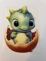 Strykemerke grønn dinobaby i egg stor