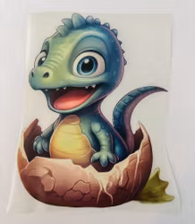 Strykemerke lillagrønn dinobaby i egg stor