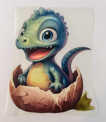 Strykemerke lillagrønn dinobaby i egg stor