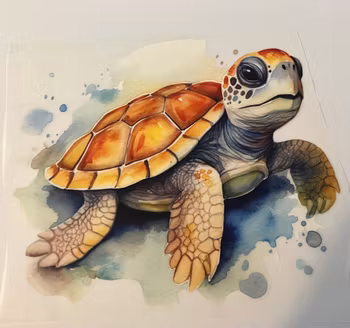 DTF Strykemerke skilpadde