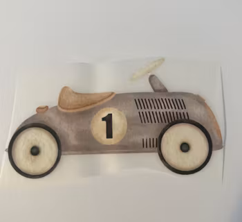 Strykemerke racerbil grå DTF