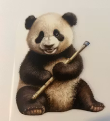 Strykemerke panda med pinne