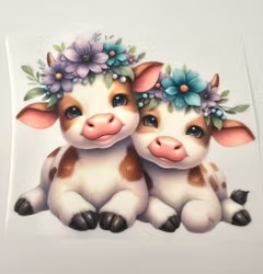 SM søte kalver med blomsterkrans