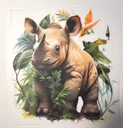 SM nesehorn i jungel stor