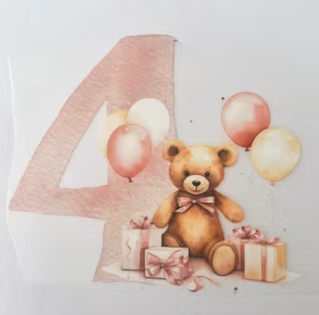 SM bamse med ballonger 4 år