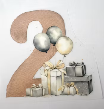 SM 2 år gaver og ballonger