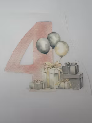 SM 4 år gaver og ballonger