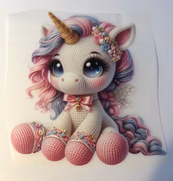 Heklet enhjørning nr 2 DTF