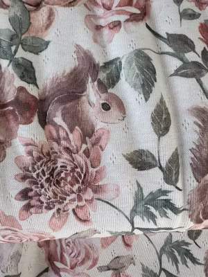 Floral animals white pointelle