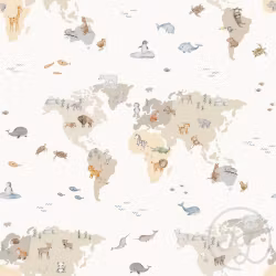 OD- Animals Map Offwhite