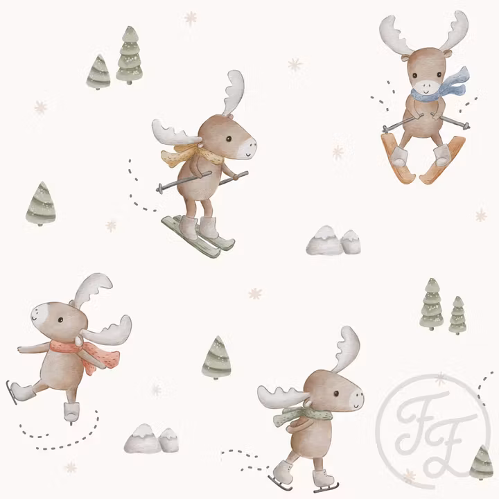 OD- Winter Moose Offwhite