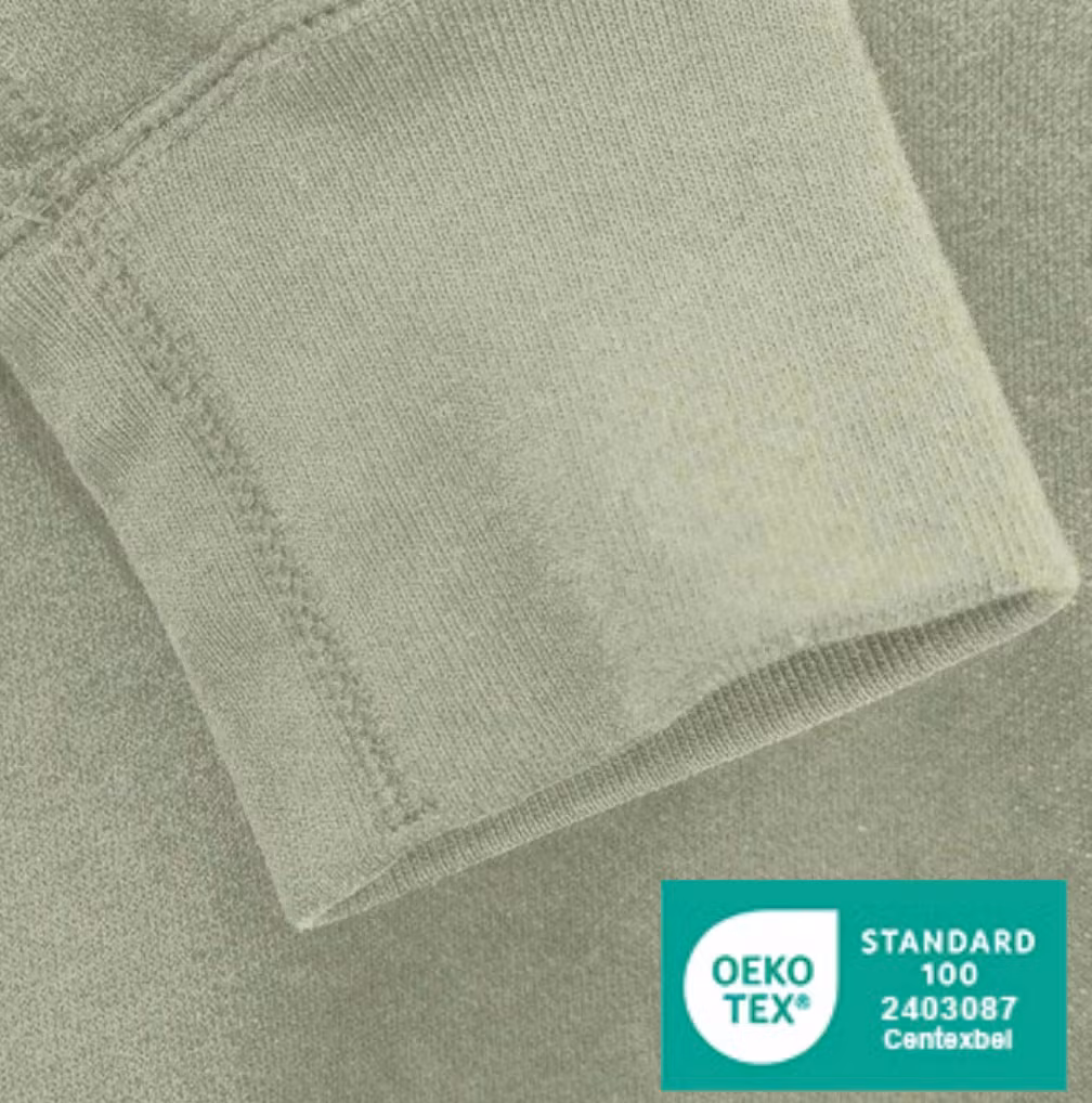 Dusty green rundstrikket ribb