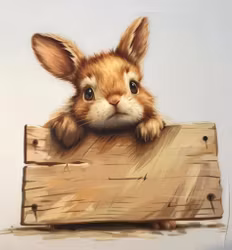 Kaninunge bak planke DTF